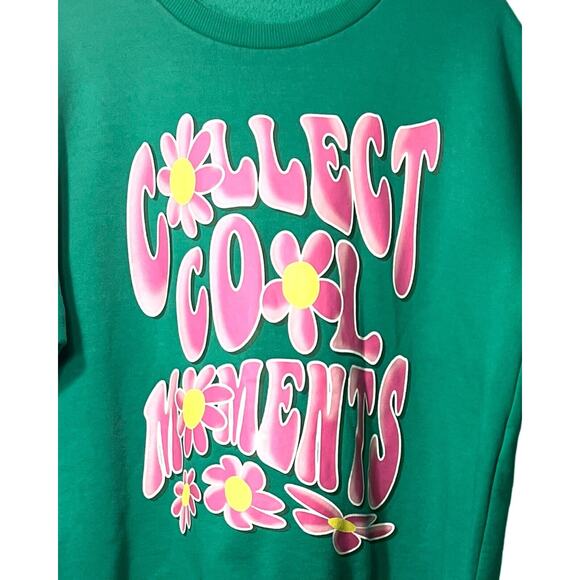 Stradivarius Green Long Sleeve Pullover Sweatshirt Womens Size M Crewneck - Picture 4 of 10